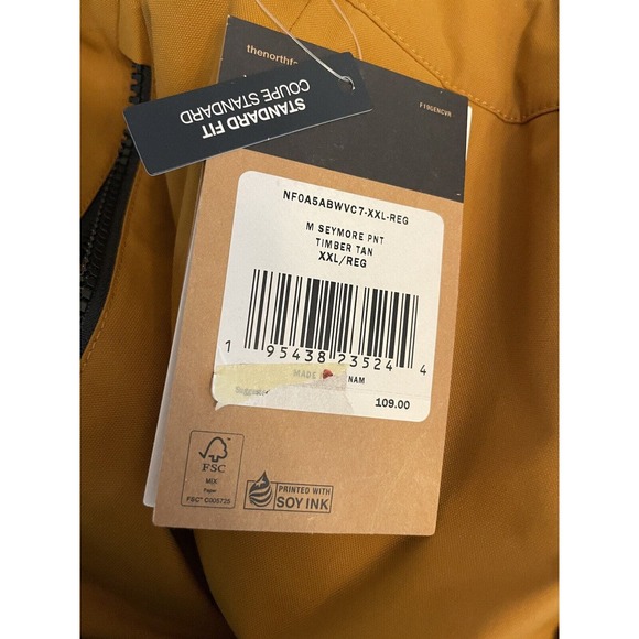 NWT The North‎ Face Seymore Snow Pants Men Size XXL Timber Tan Ski Dryvent DWR - Picture 9 of 12